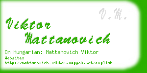 viktor mattanovich business card